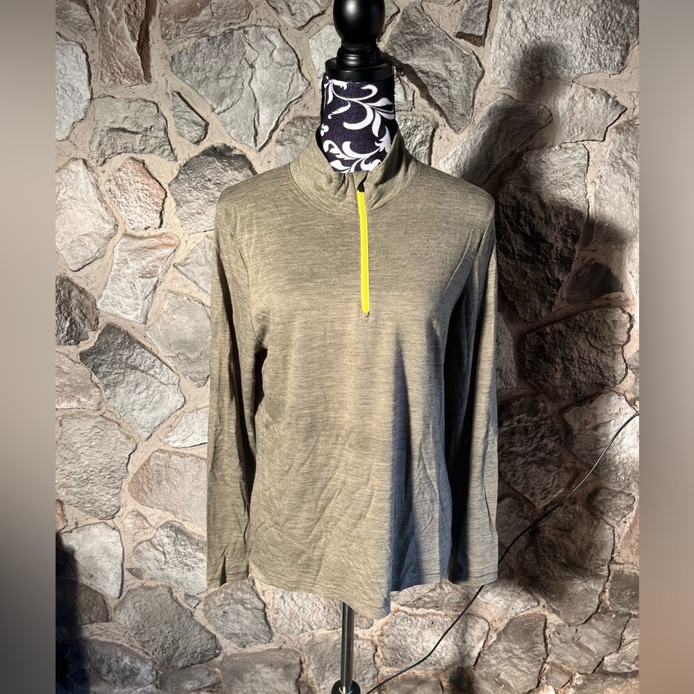 L.L.Bean Green Quarter Zip Long Sleeve XL